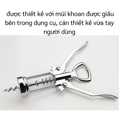 Dụng Cụ Khui Mở Rượu Vang, Khui Bia Kim Loại Không Gỉ - Hàng Chính Hãng MINIIN