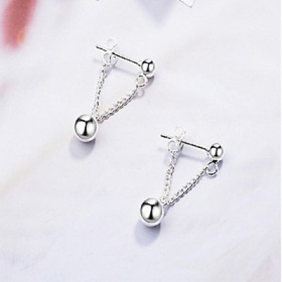 Đôi bông tai lỗ đinh xích bi tinh tế