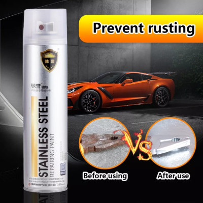 Sơn Bạc Mạ Crom màu inox Sáng Bóng 350ml sơn chịu nhiệt sơn bô xe chuyên dụng