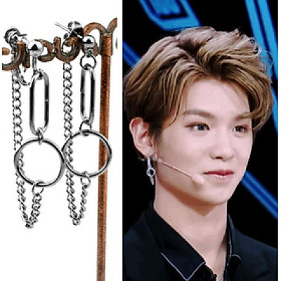 Bông tai xu thế thời trang unisex lỗ đinh 1 đôi