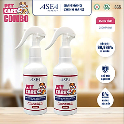 [Combo 2 Chai] Xịt Khử Mùi, Diệt Khuẩn An Toàn Cho Thú Cưng ASFA Pet Care 250ml