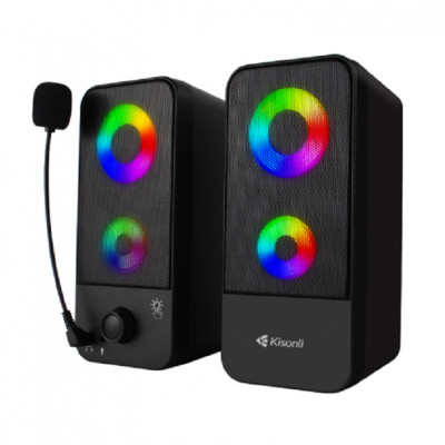 Loa 2.0 Kisonli X9 Black LED -HT - HÀNG CHÍNH HÃNG