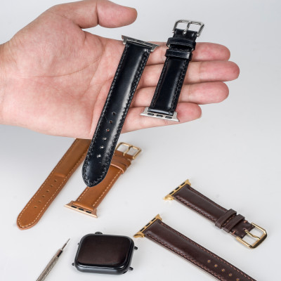 Dây đồng hồ dành cho AW Da bò thật khâu tay thủ công cao cấp  D106