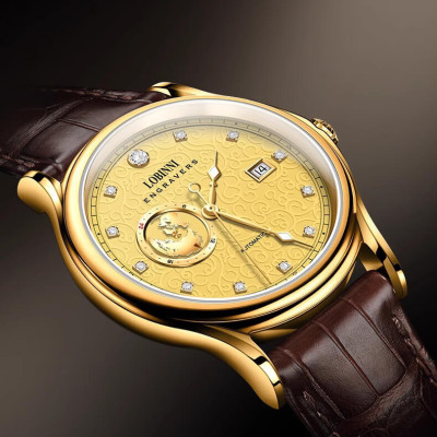 Đồng hồ nam chính hãng LOBINNI L1889-5 Kính sapphire,chống xước,Chống nước,BH 24 tháng,Máy cơ (Automatic) ,dây da xịn