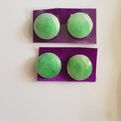 Bộ lắc tay 4 viên đá cẩm thạch tự nhiên hạt tròn xoe đẹp Size hạt tròn Ngang 12mm x dầy 1,8mm Màu Xanh Ngọc nhẹ Nữ làm lắc tay vàng đeo đẹp món quà tặng Mẹ, tặng Vợ người thân ý nghĩa ạ