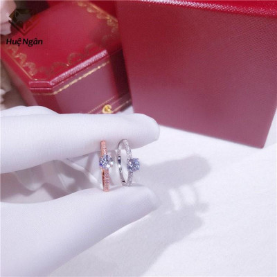 Nhẫn bạc Ý 925 Huệ Ngân - 4 chấu đính đá 6li RR1253