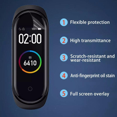 Miếng dán phim TPU mềm bảo vệ toàn màn hình cho đồng hồ miband 4 / miband 5 / miband 6 / miband 7