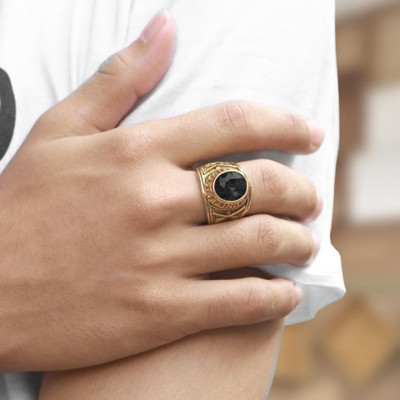 Nhẫn nam titan đẹp cao cấp thời trang inox thép không gỉ kiểu nhẫn mỹ trangsucpt đá xanh lá PTNNA219