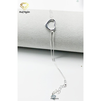 Lắc tay bạc 925 Huệ Ngân - Trái tim tình yêu RYB140078