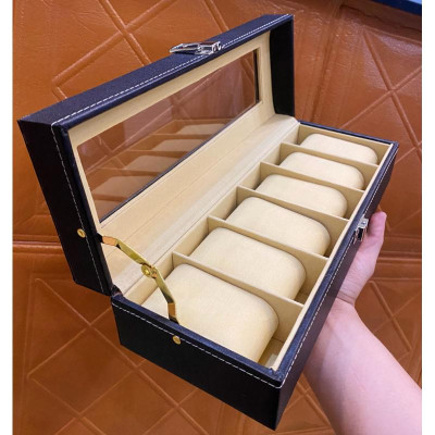Hộp đựng đồng hồ vỏ da cao cấp có khoá thiết kế tinh tế nhỏ gọn