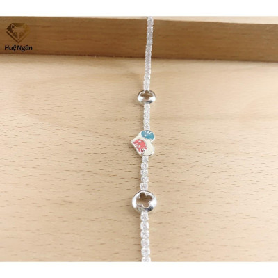 Lắc tay bạc 925 Huệ Ngân - Trái Tim Thủy Chung X16