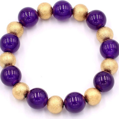 Vòng chuỗi đeo tay - thạch anh tím 12 ly VTAIHVM1 - hợp mệnh Hỏa, mệnh Thổ