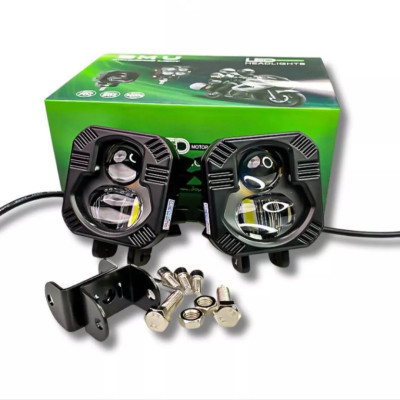 Đèn Trợ Sáng Bi Cầu BMU P66 55W/12.24V/DC Sáng 2 Màu Pha Laser