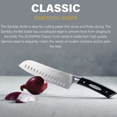 Dao thái chống dính, dao bếp Scanpan Classic 18cm 92551800, thép không gì cao cấp