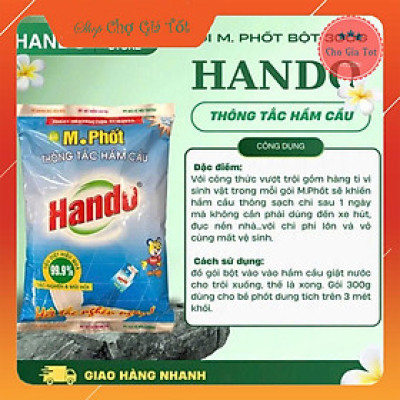 Bột thông tắc bồn cầu bể phốt Hando 300Gr [Chỉ dùng cho hầm cầu bể phốt không dùng cho đường ống]