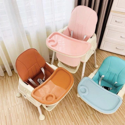 Ghế ăn dặm đa năng có đệm lưng, bánh xe full phụ kiện