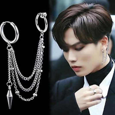 Khuyên tai bông tai một đầu xỏ lỗ một đầu kẹp vành unisex cực hot