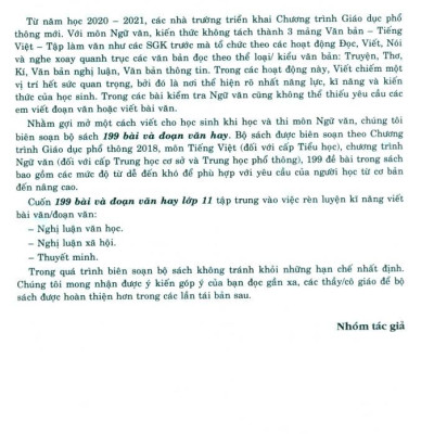 199 Bài Và Đoạn Văn Hay Lớp 11 (Theo Chương Trình Giáo Dục Phổ Thông Mới)