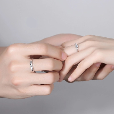 Nhẫn Đôi Bạc Nhẫn Cặp Bạc Đẹp Tình Yêu Trở Lại - BẠC HIỂU MINH NC434S