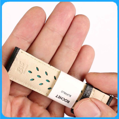 Dây Da Đồng Hồ ZRC Pháp Dòng BUFFALO Da Bê Màu Đen Không Vân