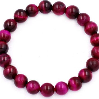 Vòng chuỗi đeo tay Đá Mắt Hổ Đỏ Hồng size 8 ly 21 hạt - hợp mệnh Hỏa, mệnh Thổ