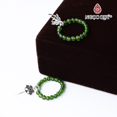 Bông tai đá diopside mệnh hỏa mộc - Ngọc Quý Gemstones