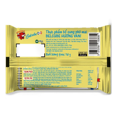 [Chỉ giao HCM] Phô Mai Vuông Belcube Vị Vani (15 Viên) - Hỗ Trợ Hệ Miễn Dịch