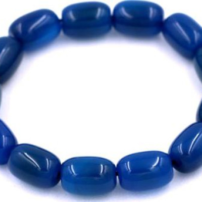 Vòng tay Lu Thống Thạch Anh Xanh Dương Bầu size 10mm x 14mm - hợp mệnh Mộc, mệnh Thủy