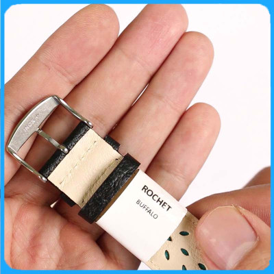 Dây Da Đồng Hồ ZRC Pháp Dòng BUFFALO Da Bê Màu Đen Không Vân