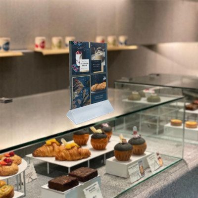 Kệ mica 2 mặt Enter E05 100x150mm chân tam giác