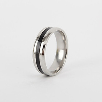 Nhẫn nam nữ trắng đen viền nhỏ tinh tế