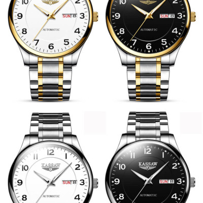 Đồng hồ nam chính hãng Kassaw K802-1 hàng mới 100% ,kính sapphire chống nước,chống xước,máy cơ (Automatic),dây kim loại thép không gỉ 316L ,kiểu dáng đơn giản ,size  mặt nhỏ 38mm