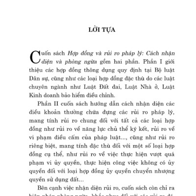 Sách - Hợp Đồng Và Rủi Ro Pháp Lý: Cách Nhận Diện Và Phòng Ngừa