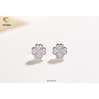 Combo dây chuyền và khuyên tai bạc Ý 925 Huệ Ngân - Cỏ bốn lá may mắn PP1504-RYE140726