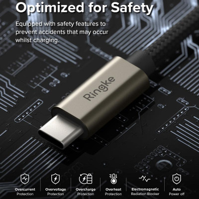 Cáp sạc nhanh cho điện thoại/laptop/tablet RINGKE Fast Charging Basic Cable C-to-C - Hàng Chính Hãng