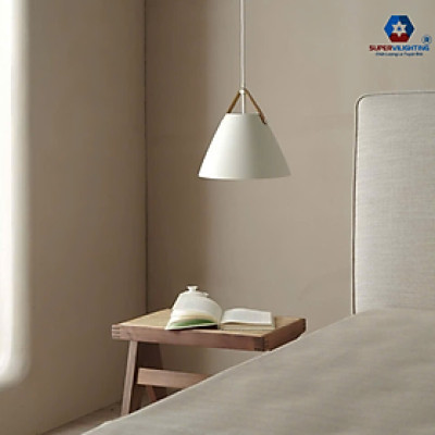 Đèn led phòng khách treo trang trí trần nhà bàn ăn dây da trắng đen ghi xám bảo hành 24 tháng