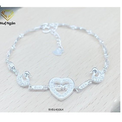 Lắc tay bạc 925 Huệ Ngân - Trái tim thiên nga Heart RYB140064