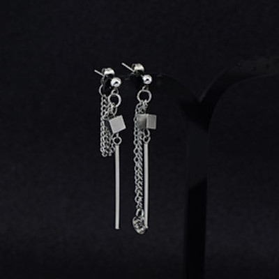 Bông tai Titan hình học không gian phiên bản xỏ lỗ đinh chất lừ