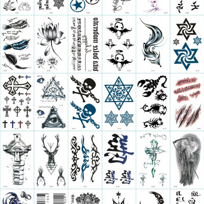 530 Hình Xăm Dán Tattoo Nam Thần Chết Mặt Trời Chữ Cái Vết Thương