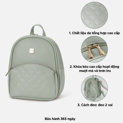 Balo da nữ đi chơi, ba lô công sở nhỏ gọn xinh xắn IDIGO FBP2 - 2021
