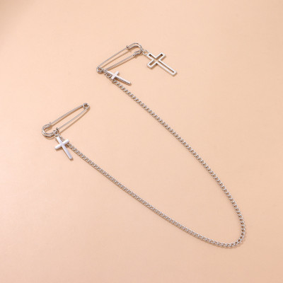 Cài áo quần chữ thập phụ kiện hip hop trend punk rock Âu Mỹ thời trang giới trẻ mẫu mới