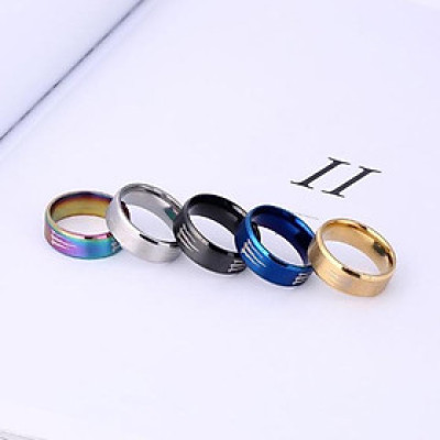 Nhẫn titan nam nhiều màu cao cấp thời trang thép không gỉ chữ M Cao Su