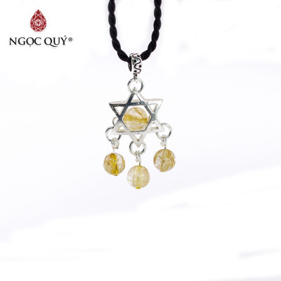 Bộ trang sức đá thạch anh tóc vàng mệnh thủy, kim - Ngọc Quý Gemston