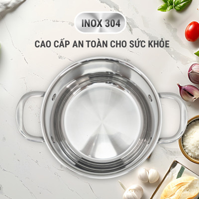 Bộ nồi chảo Inox 3 lớp đúc liền khối Kalpen Kampfer KF3 bảo hành 30 năm - Hàng chính hãng
