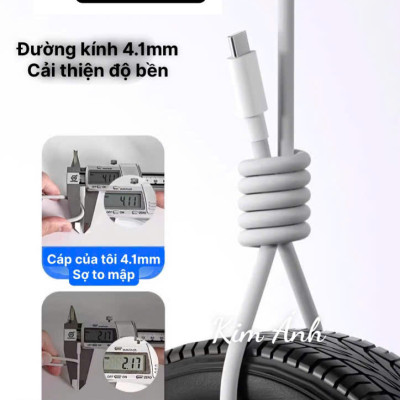 2 mét- Dây sạc siêu nhanh LI-TOP LX78 120W, chân Type C dài 2 mét, dây mịn to, lõi 260 sợ đồng, được dùng thử 30 ngày hàng chính hãng