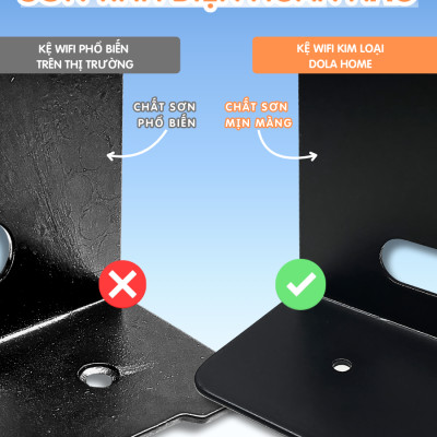 Kệ treo kim loại Dola Home để máy chiếu, camera, bộ phát WiFi, loa, bàn phím không cần khoan đục có lỗ đi dây điện.