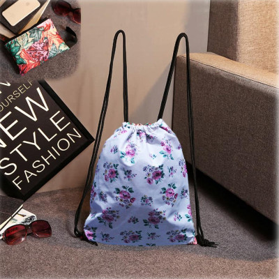 Balo Rút Dây Họa Tiết nhỏ vải dù siêu nhẹ