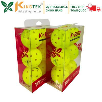 Bóng Pickleball tiêu chuẩn thi đấu Kingtek K-Elite | Hộp 06 bóng