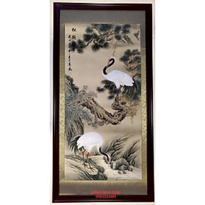 TRANH THỦY MẶC - TÙNG SƠN NHỊ HẠC ( TÙNG HẠC DIÊN NIÊN)