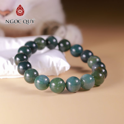 Vòng tay đá Băng ngọc thủy tảo mệnh hỏa, thổ - Ngọc Quý Gemstones